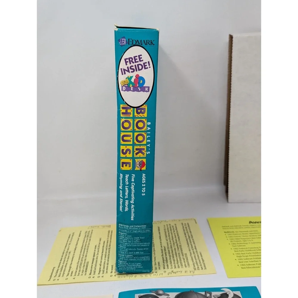 Vintage Bailey's Book‎ House Edmark Kid's PC Game Big Box Floppy Complete 90s